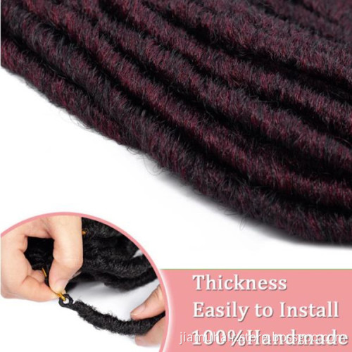 Soft Natural Black Synthetic Soul Goddess Locs Extensions with Curly End Braiding Hair Faux locs crochet hair